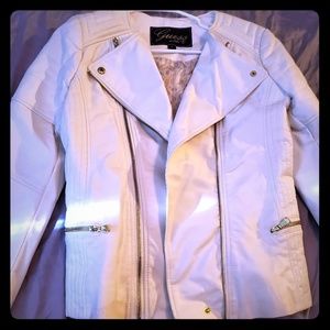 Guess! White Leather Jacket